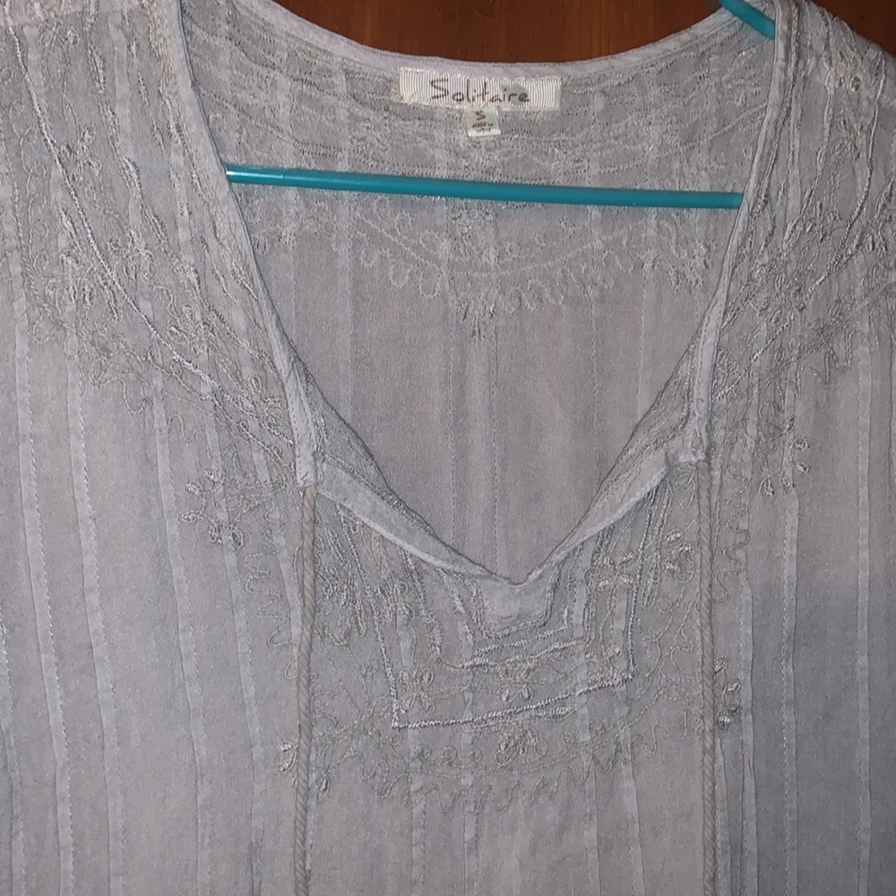 Solitaire Peasant Style Embroidered Blouse - image 2